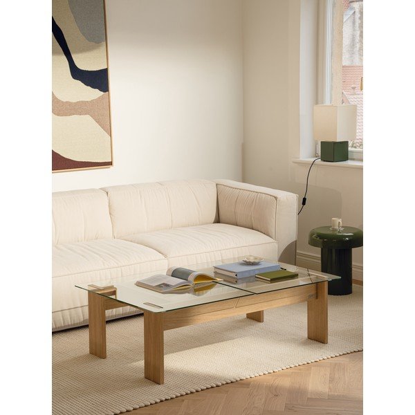 Kohvilaud klaasist pealispinnaga naturaalses värvitoonis 86x132 cm Naiko - noo.ma-image-1