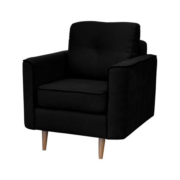 Černé křeslo se světlými nohami Mazzini Sofas Butterfly-image-1