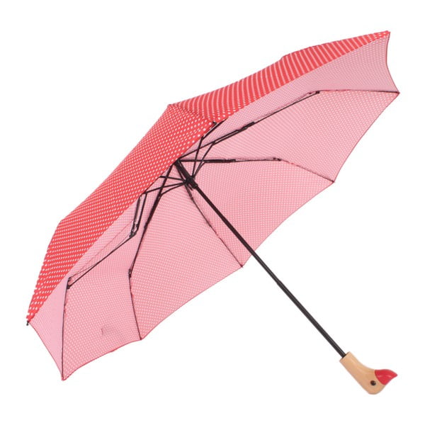 Červený skládací deštník Ambiance Goose, ⌀ 96 cm