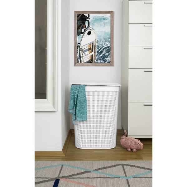 Valge plastikust pesukorv 50 l Brisen - Rotho-image-1