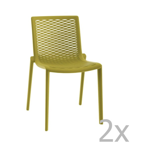 Sada 2 zelených zahradních jídelních židlí Resol Net-Kat