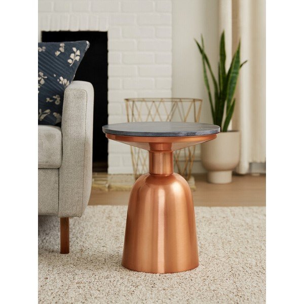 Ümmargune abilaud marmorist pealispinnaga ø 48 cm Amira - Premier Housewares-image-1