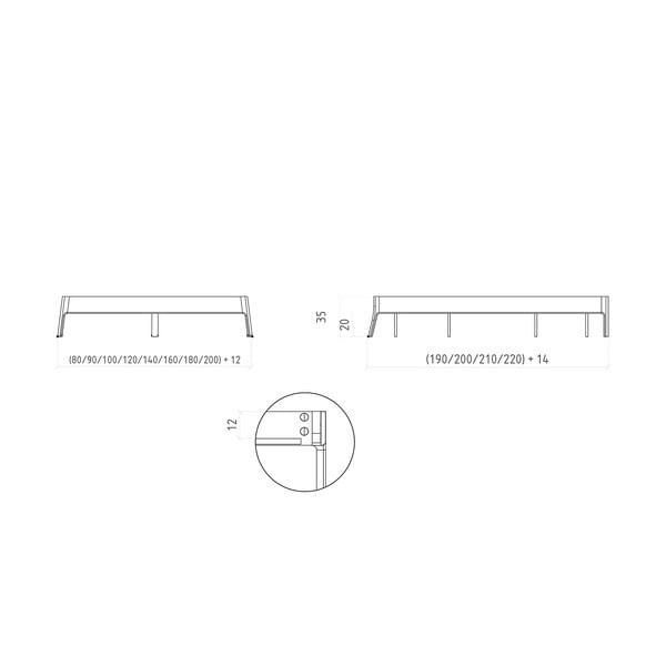 Tammepuidust kaheinimesevoodi 180x200 cm Twig - The Beds-image-4