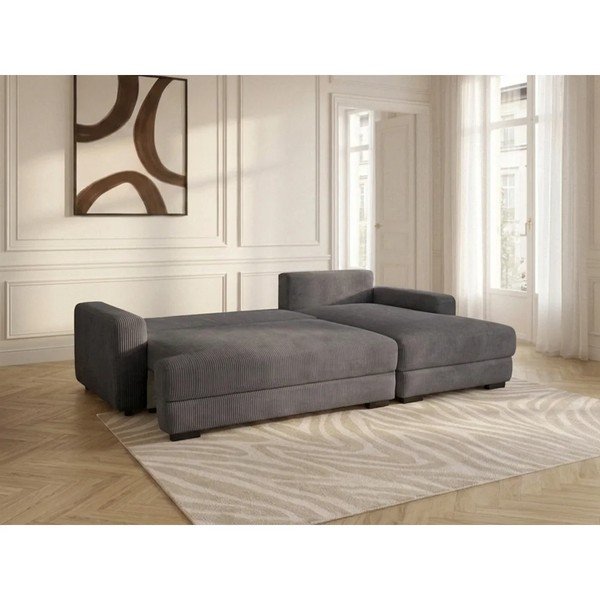 Tumehall velvetist diivanvoodi/panipaigaga nurgadiivan (parem nurk/diivanvoodiga) Campi - Bobochic Paris-image-3