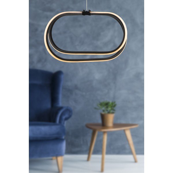 Must metallist LED rippvalgusti ø 42 cm Loca - Squid Lighting-image-1