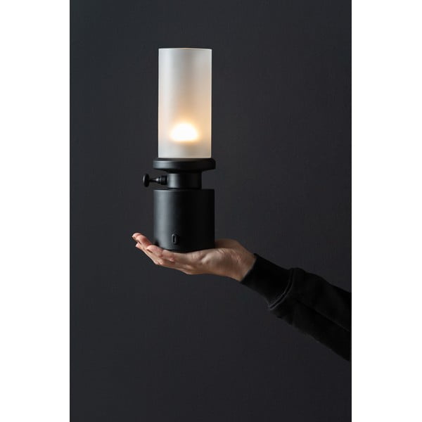 Must dimmerdatav LED lauavalgusti metallist/klaasist varjuga (kõrgus 29,5 cm) Camp - Leitmotiv-image-1