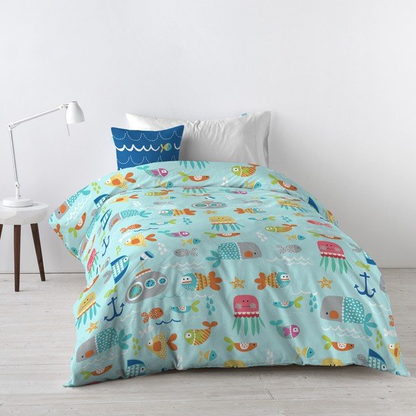 Laste puuvillane voodipesu , 140 x 200 cm Sea Life - Moshi Moshi-image-1