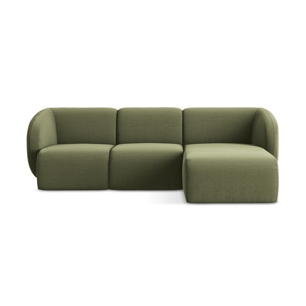 Roheline sametist nurgadiivan (parem nurk/diivanvoodiga) Lani - Makamii