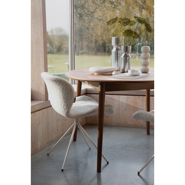 Pähklipuidu spoonist ümmargune kokkupandav söögilaud koos lisaplaadiga ø 120 cm Twist - Zuiver-image-2