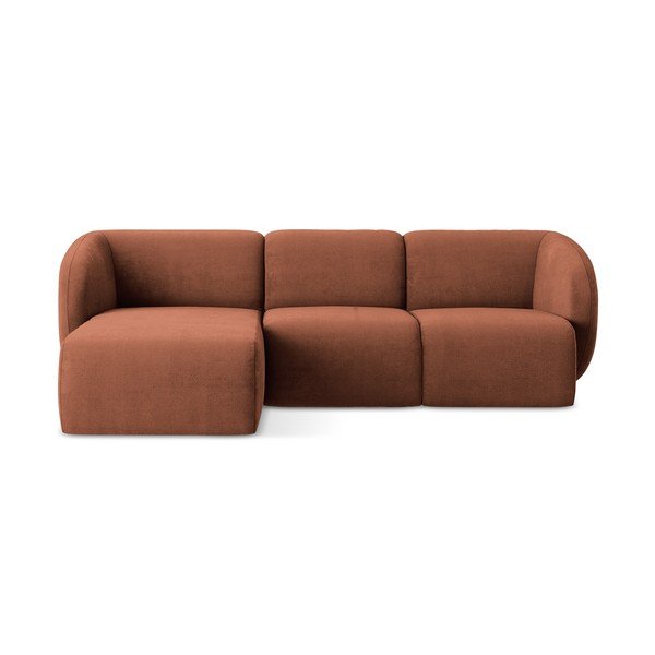 Terrakota värvi šenill-nurgadiivan (vasak nurk/diivanvoodiga) Lani - Makamii