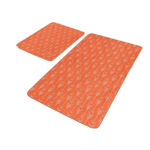 Terrakottapunased sametist vannitoamatid 2tk komplektis 60x100 cm - Mila Home