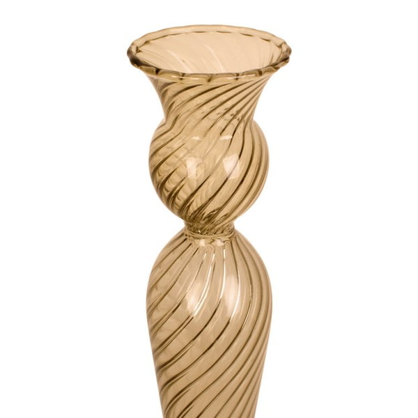 Helepruunist klaasist küünlajalg, kõrgus 26,5 cm Swirl - PT LIVING-image-3
