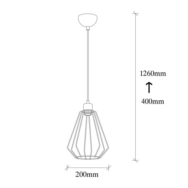 Mustast metallist rippvalgusti Opviq lights Mando - Opviq lights-image-3