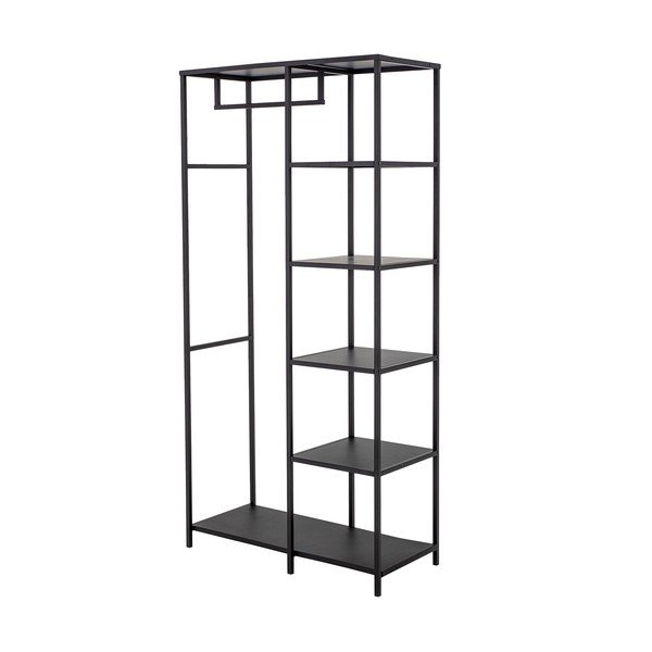 Must metallist riidepuuriiul 90x183x40 cm Valde - Bloomingville