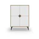 Valge-puiduvärvi tammedekooriga kapp 90x120 cm Nola - Marckeric