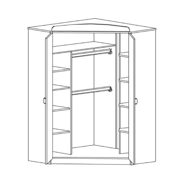 Bílá rohová šatní skříň Faktum Mokus-image-1