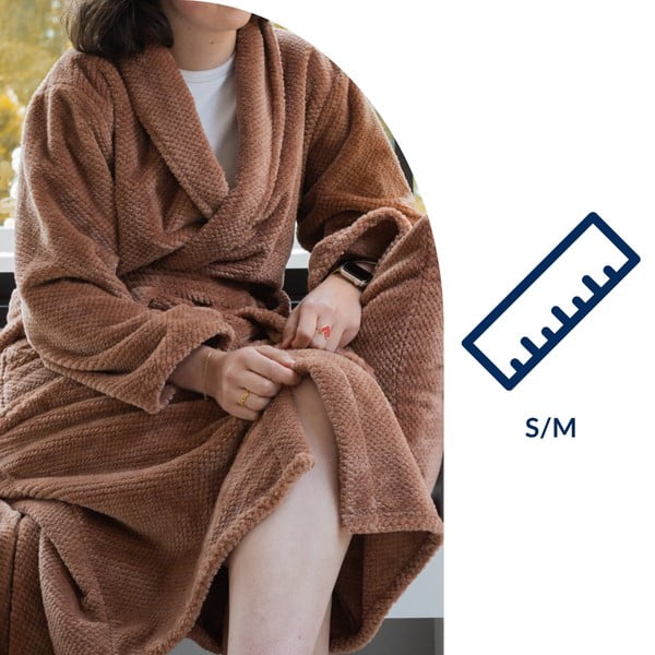 Pruun mikroplüüsist hommikumantel suurus S/M Pippa - Tiseco Home Studio-image-4