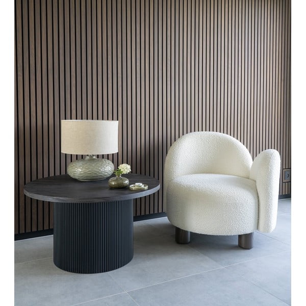 Tumepruun ümmargune paplispooniga diivanilaud ø 80 cm Boavista - House Nordic-image-1