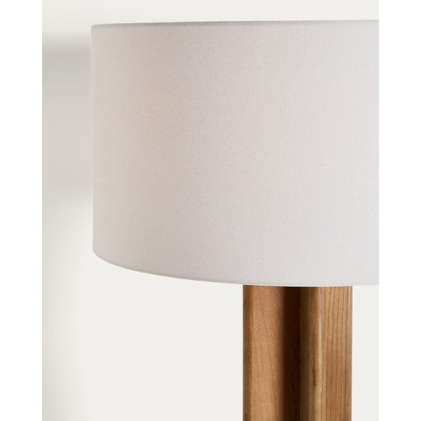Valge/pruun põrandalamp tekstiilist varjuga (kõrgus 150,5 cm) Niani - Kave Home-image-2