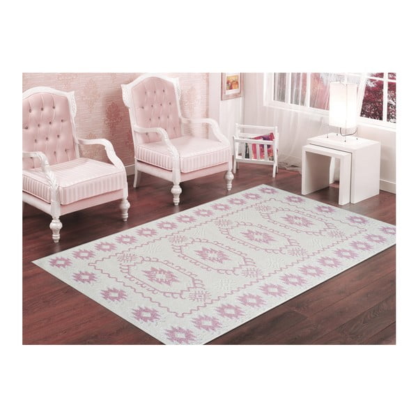 Pudrově růžový odolný koberec Vitaus Yoruk Pudra, 100 x 300 cm