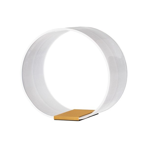 Alumiiniumist LED-laualamp, kuldse värvi, hämardatav ja akrüülklaasist varjuga (kõrgus 28 cm) Valentin - Nova Luce