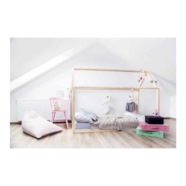 Dětská postel z masivu ve tvaru domečku LUSY 80x180 cm