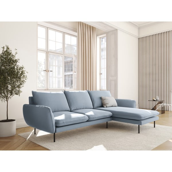 Helesinine sametne nurgadiivan (paremas nurgas) Vienna - Cosmopolitan Design-image-1