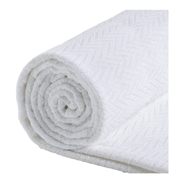 Valge taaskasutatud puuvillast voodikate 260x280 cm Spike - Ixia-image-4