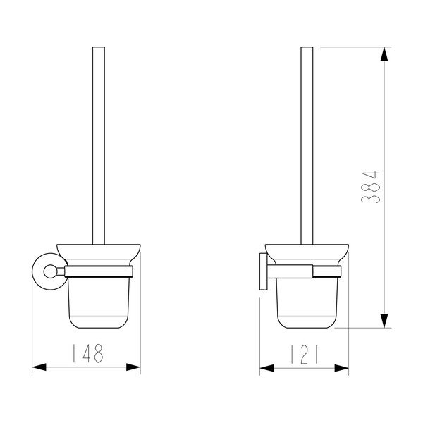Mustast messingist seinale paigaldatav WC-hari X-Round - Sapho-image-1