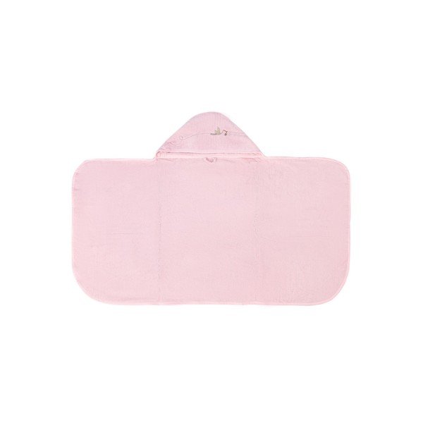 Roosa puuvillane beebirätik kapuutsiga 80x135 cm Bebemarin - Foutastic-image-1