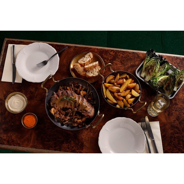 Hõbedane metallist serveerimistaldrik ø 24 cm Serve - BonBistro-image-2