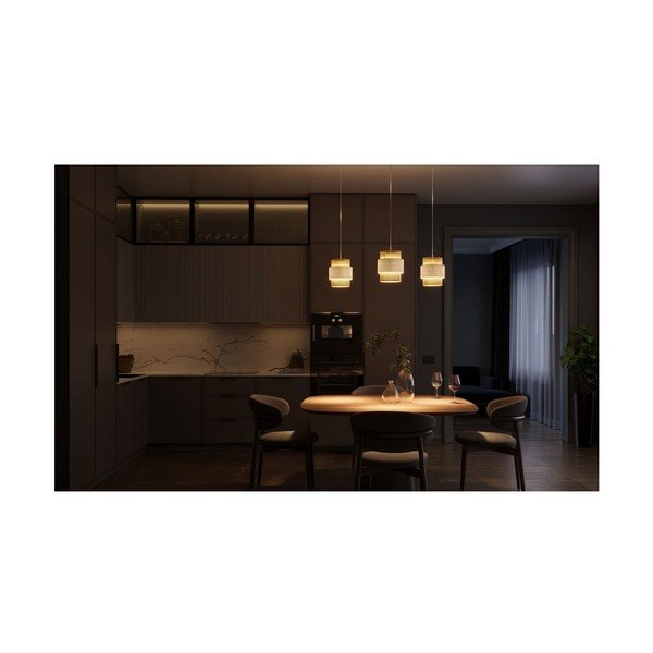 Rippvalgusti rotangist-tekstiilist varjuga Abra 2 - GTV-image-2