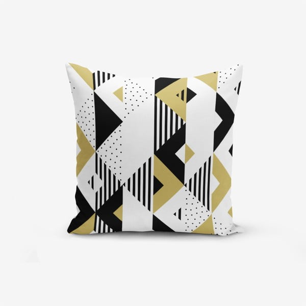 Puuvillasegust padjapüür Sinepivärvi geomeetriline Sekiller, 45 x 45 cm - Minimalist Cushion Covers