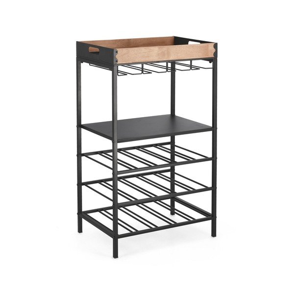 Must metallist veinikapp, pudelite arv 15, 48,5x84,5x34 cm Isaac - Yes Everyday-image-2