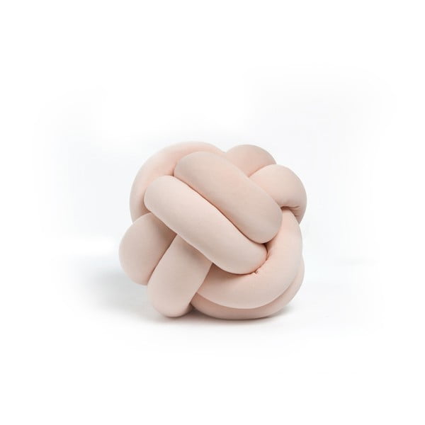 Světle růžový dekorativní polštář Knot, ⌀ 25 cm