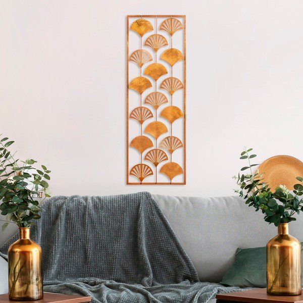 Metallist seinakaunistus 32x90 cm Gingko - Wallity-image-1