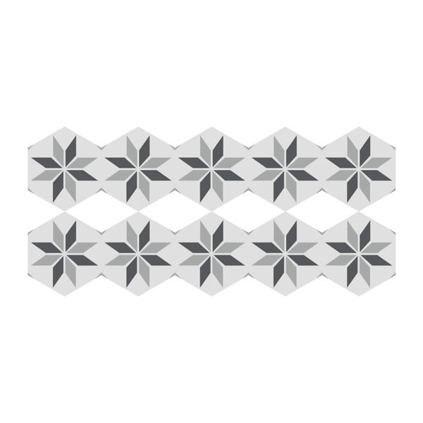 Sada 10 samolepek na podlahu Ambiance Floor Stickers Hexagons Perina, 40 x 90 cm