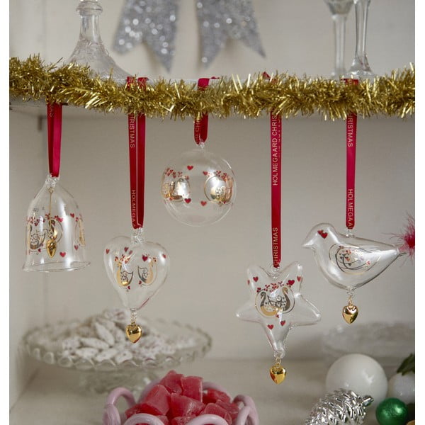 Käsitsi puhutud klaasist jõulukaunistus 8 cm Ann-Sofi Romme Annual Christmas Heart 2025 - Holmegaard-image-1