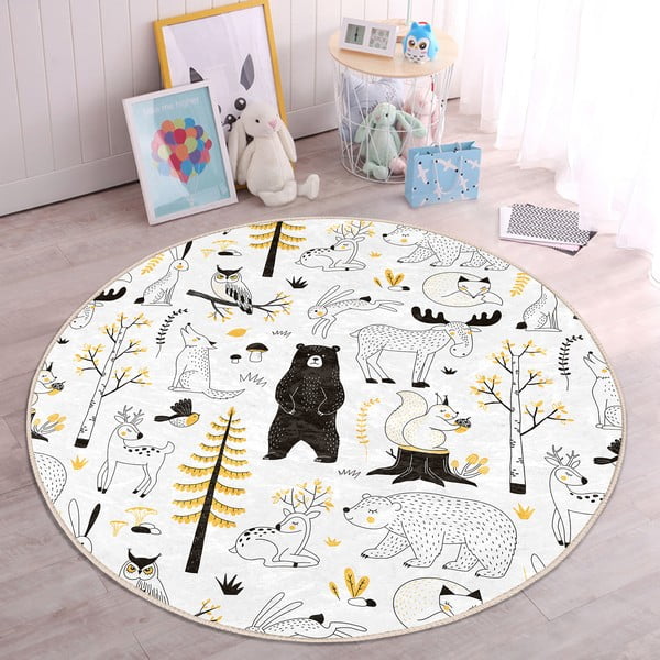 Kollane-valge laste vaip ø 100 cm Comfort - Mila Home-image-4