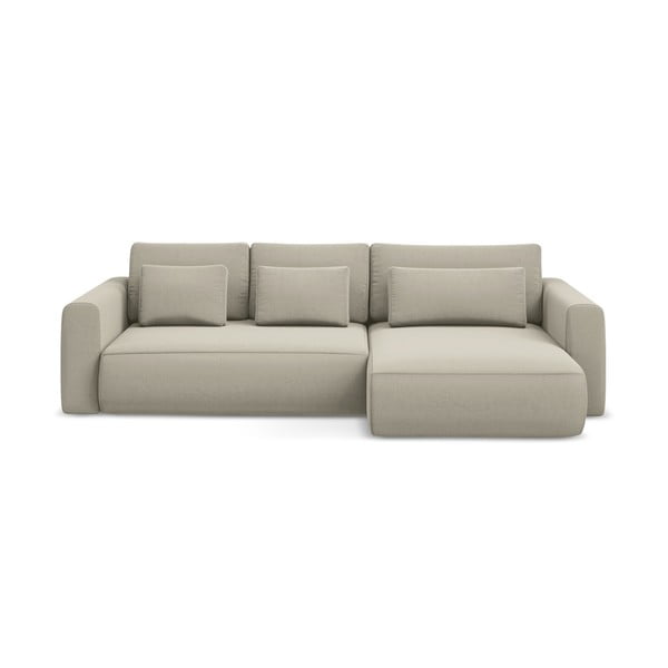 Beež sametist lahtikäiv/panipaigaga nurgadiivan (parem nurk/laiendiga) Kapua – Makamii