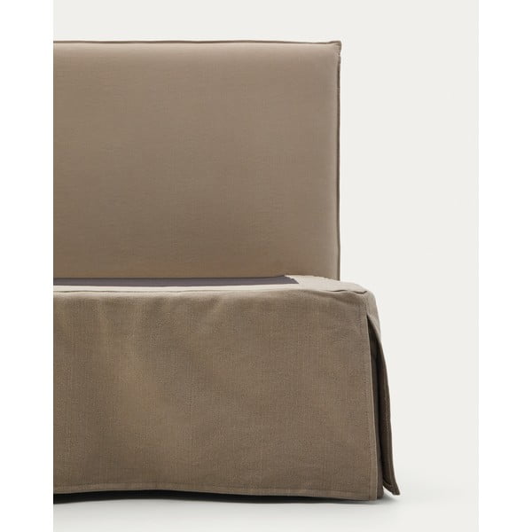 Taupe polsterdatud üheinimesevoodi 90x200 cm Jaira - Kave Home-image-4
