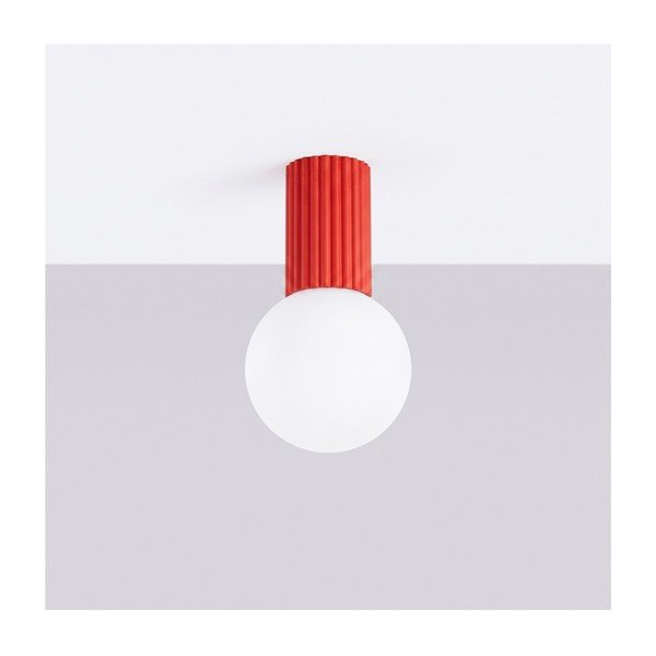 Punane opaalklaasist laelamp, ø 12 cm Orbital - Sollux-image-2