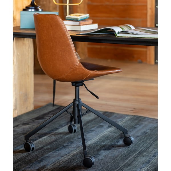 Pruun kontoritool ratastel Franky - Dutchbone-image-1