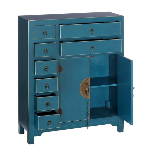 Sinine kõrge kummut 73x90 cm Oriente - Ixia-image-2