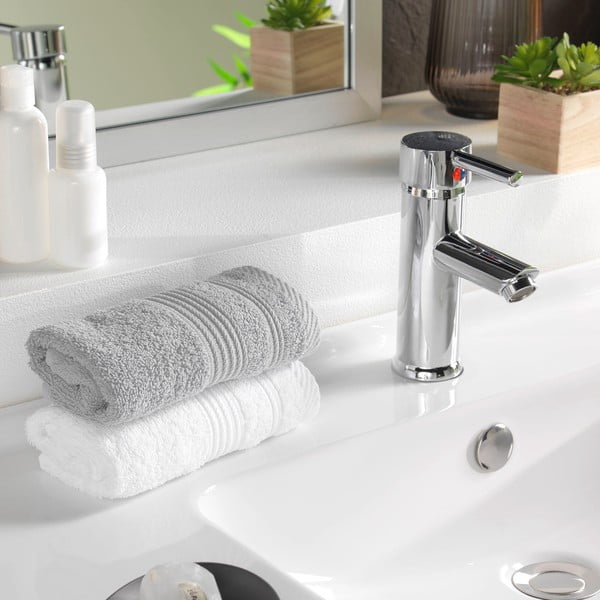 Helehall frotee puuvillane rätik 30x50 cm Tendresse - douceur d'intérieur-image-1