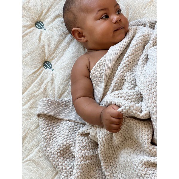 Helekollane/sinine orgaanilisest puuvillast tepitud beebide tekk 90x120 cm Balloon - Cam Cam Copenhagen-image-1