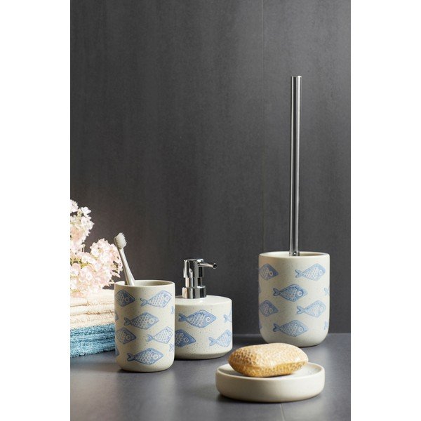 Sinine ja valge keraamiline tass hambaharjade jaoks Aquamarin - Wenko-image-1