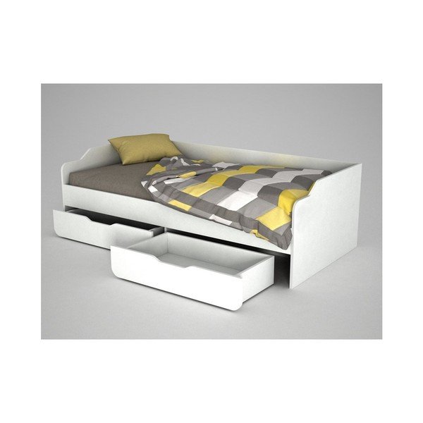 Bílá dřevěná jednolůžková postel Young-image-3