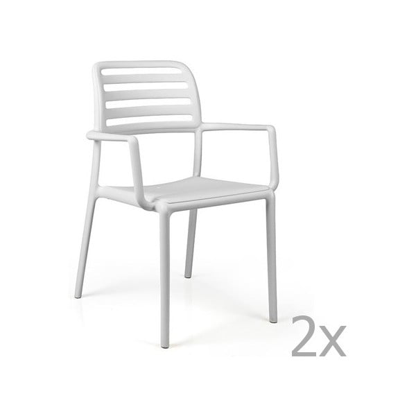 Sada 2 bílých zahradních židlí Nardi Costa