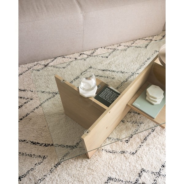 Kklaasist pealispinnaga diivanilaud 60x110 cm Balwind - Kave Home-image-2